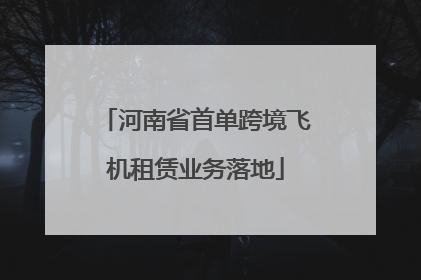 河南省首单跨境飞机租赁业务落地