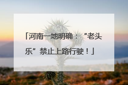 河南一地明确：“老头乐”禁止上路行驶！