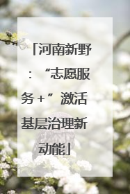 河南新野：“志愿服务＋”激活基层治理新动能