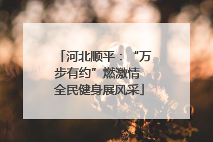 河北顺平：“万步有约”燃激情 全民健身展风采