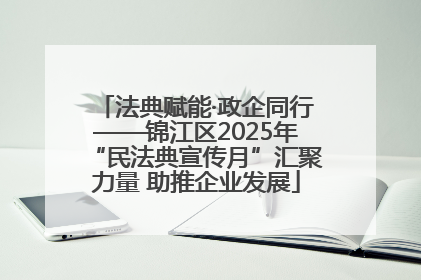 法典赋能·政企同行——锦江区2025年“民法典宣传月”汇聚力量 助推企业发展