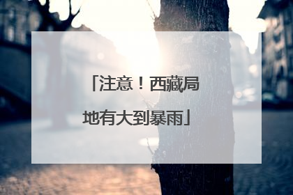 注意！西藏局地有大到暴雨