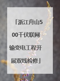 浙江舟山500千伏联网输变电工程开展双线检修