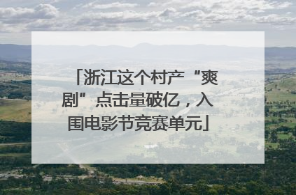 浙江这个村产“爽剧”点击量破亿，入围电影节竞赛单元