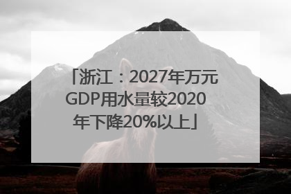 浙江：2027年万元GDP用水量较2020年下降20%以上