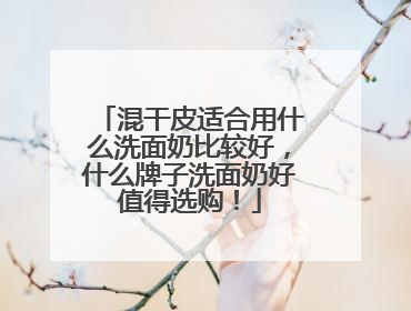 混干皮适合用什么洗面奶比较好，什么牌子洗面奶好值得选购！