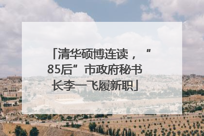 清华硕博连读，“85后”市政府秘书长李一飞履新职