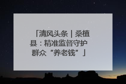清风头条｜桑植县：精准监督守护群众“养老钱”