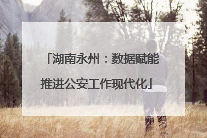 湖南永州：数据赋能推进公安工作现代化