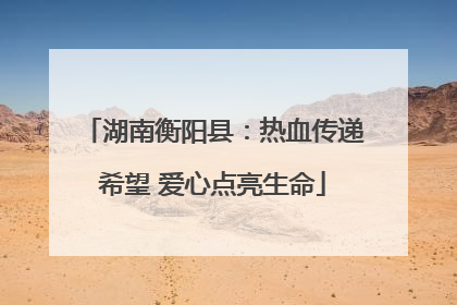 湖南衡阳县：热血传递希望 爱心点亮生命