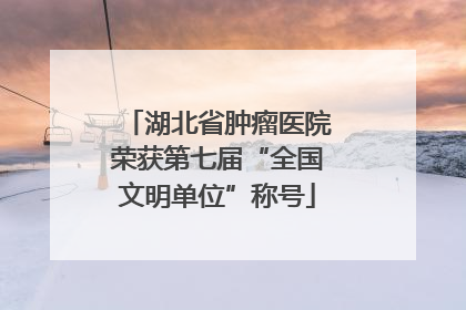 湖北省肿瘤医院荣获第七届“全国文明单位”称号