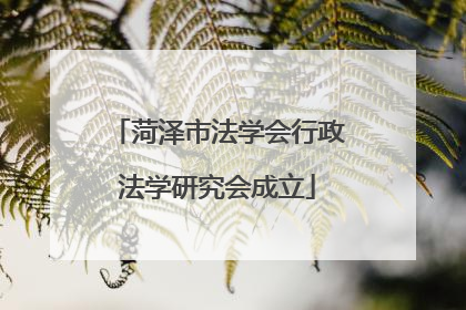 菏泽市法学会行政法学研究会成立