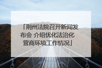 荆州法院召开新闻发布会 介绍优化法治化营商环境工作情况