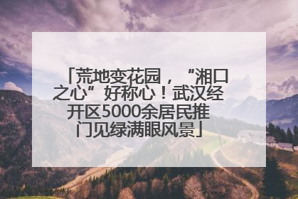 荒地变花园，“湘口之心”好称心！武汉经开区5000余居民推门见绿满眼风景