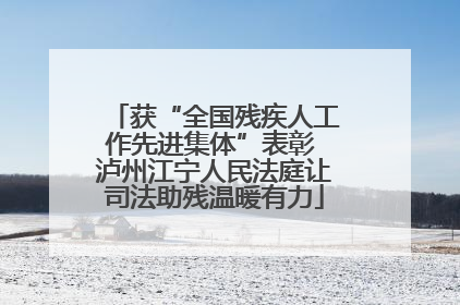 获“全国残疾人工作先进集体”表彰 泸州江宁人民法庭让司法助残温暖有力
