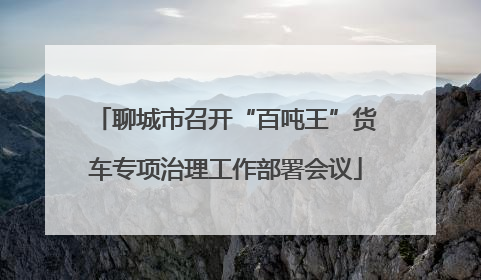 聊城市召开“百吨王”货车专项治理工作部署会议