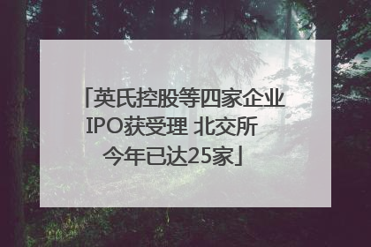 英氏控股等四家企业IPO获受理 北交所今年已达25家