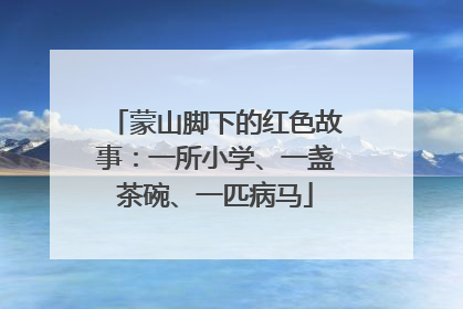 蒙山脚下的红色故事：一所小学、一盏茶碗、一匹病马