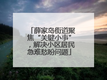 薛家岛街道聚焦“关键小事”，解决小区居民急难愁盼问题