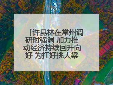 许昆林在常州调研时强调 加力推动经济持续回升向好 为扛好挑大梁责任多作贡献