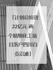 计划总投资22亿元 两个精细化工项目落户四川自贡沿滩