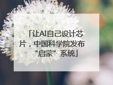 让AI自己设计芯片，中国科学院发布“启蒙”系统