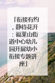 衔接有约，静待花开：福莱山街道中心幼儿园开展幼小衔接专题讲座