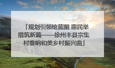 规划引领绘蓝图 惠民举措筑新篇——徐州丰县宗集村奏响和美乡村振兴曲