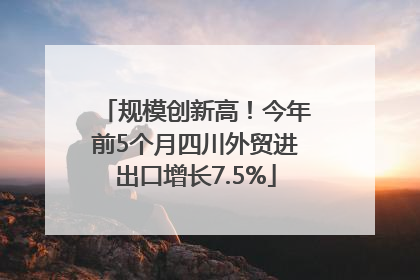 规模创新高！今年前5个月四川外贸进出口增长7.5%
