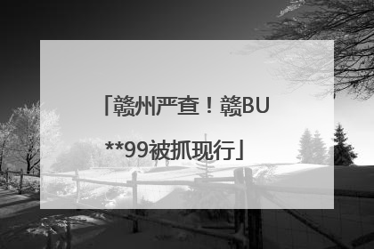赣州严查！赣BU**99被抓现行