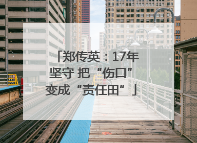 郑传英：17年坚守 把“伤口”变成“责任田”