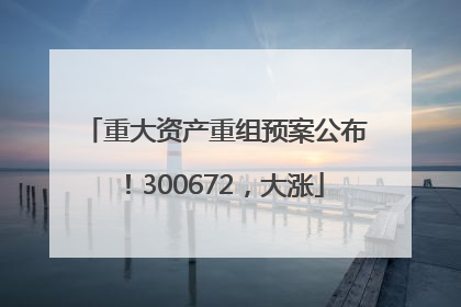 重大资产重组预案公布！300672，大涨