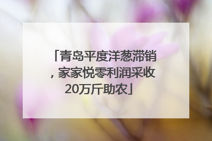 青岛平度洋葱滞销，家家悦零利润采收20万斤助农