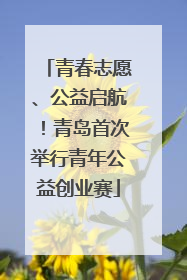 青春志愿、公益启航！青岛首次举行青年公益创业赛