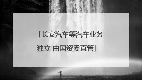 长安汽车等汽车业务独立 由国资委直管