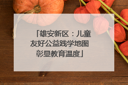 雄安新区：儿童友好公益践学地图彰显教育温度