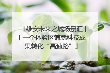 雄安未来之城场景汇丨十一个体验区铺就科技成果转化“高速路”