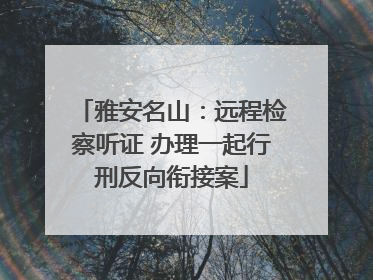 雅安名山：远程检察听证 办理一起行刑反向衔接案
