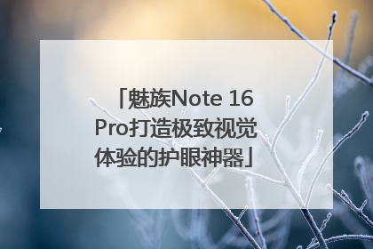 魅族Note 16 Pro打造极致视觉体验的护眼神器