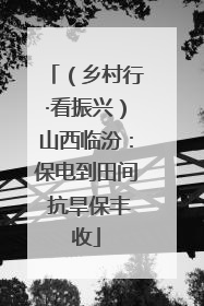 （乡村行·看振兴）山西临汾：保电到田间 抗旱保丰收