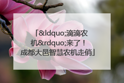 “滴滴农机”来了！成都大邑智慧农机走俏