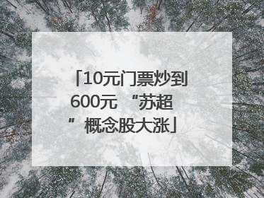 10元门票炒到600元 “苏超”概念股大涨