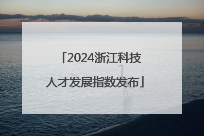 2024浙江科技人才发展指数发布