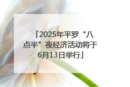 2025年平罗“八点半”夜经济活动将于6月13日举行