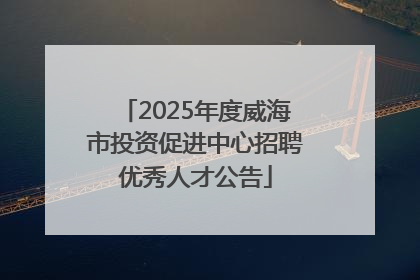 2025年度威海市投资促进中心招聘优秀人才公告