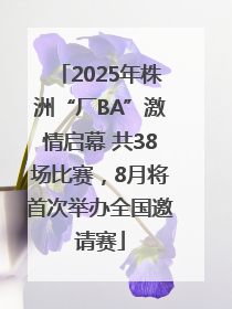2025年株洲“厂BA”激情启幕 共38场比赛，8月将首次举办全国邀请赛