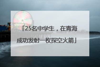 25名中学生，在青海成功发射一枚探空火箭