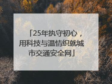 25年执守初心，用科技与温情织就城市交通安全网